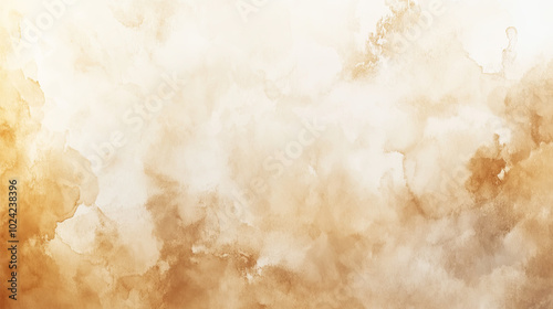 Watercolor abstract beige texture.painting background on white paper background. Dry and wet brush stroke effects