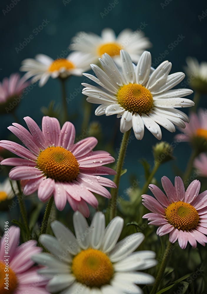 Fototapeta premium daisies in a row
