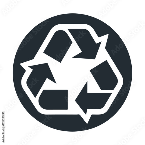 Recycling arrow silhouette cycle icon design