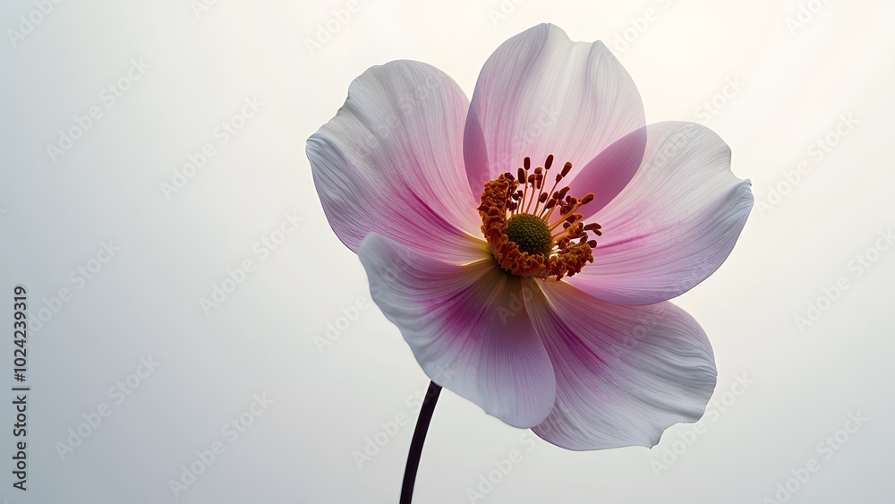 Obraz premium White and pink cosmos flowers on blue sky background with sun light Generated by AI