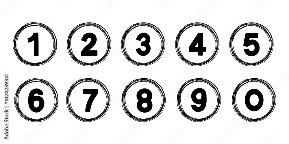 Numbers icon set on transparent background. Numbers icon set on transparent background.
