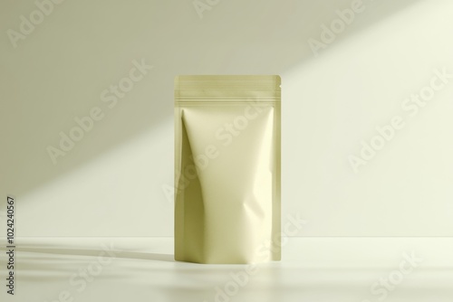 Aesthetic mockup of a minimalist packaging design on a clean background with soft shadows