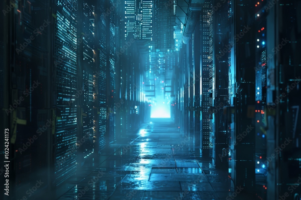 Obraz premium Conceptual visualization of data security.