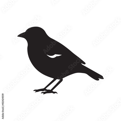 A black silhouette set Birds, Clipart on a white Background, Simple and Clean design, simplistic