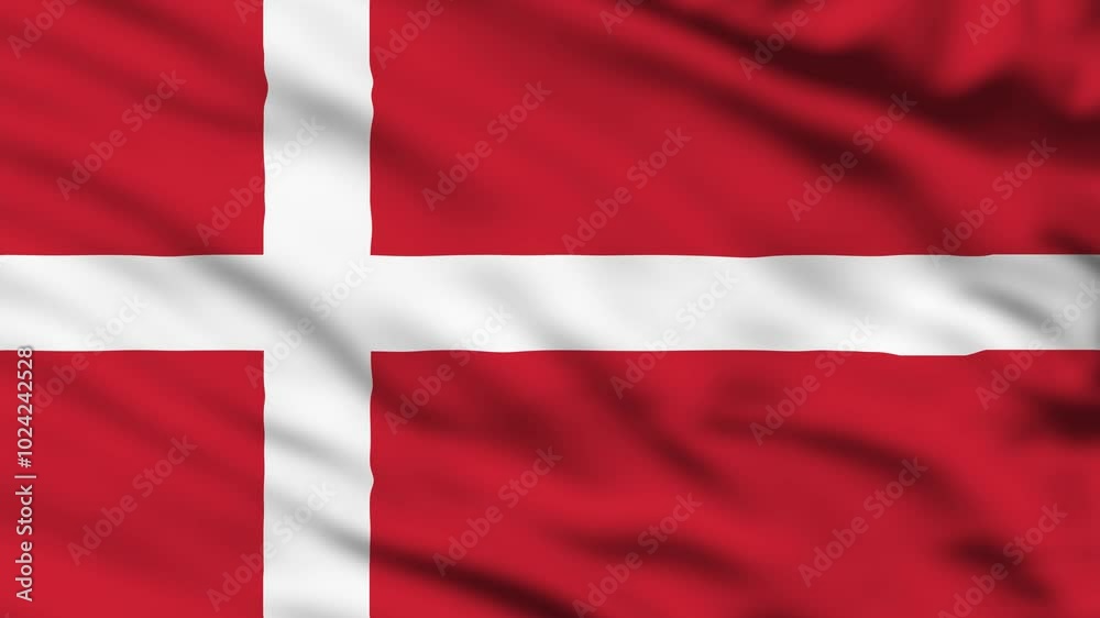 Denmark Symbol Country Waving Flags 4K Render Denmark Symbol Country Waving Flags 4K Render