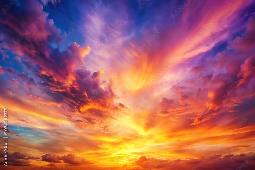 Obraz premium vibrant pastel watercolor sunset sky background