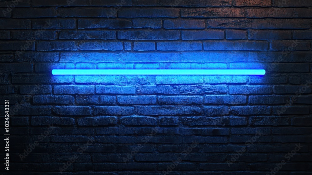 blue neon light on a brick wall at night blue neon light on a brick wall at night