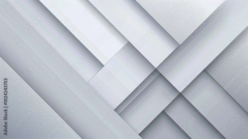 Fototapeta premium abstract geometric white and gray on light silver gradient background