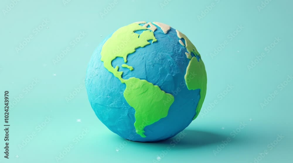 3d rendering earth globe on a pastel blue background 3d rendering earth globe on a pastel blue background