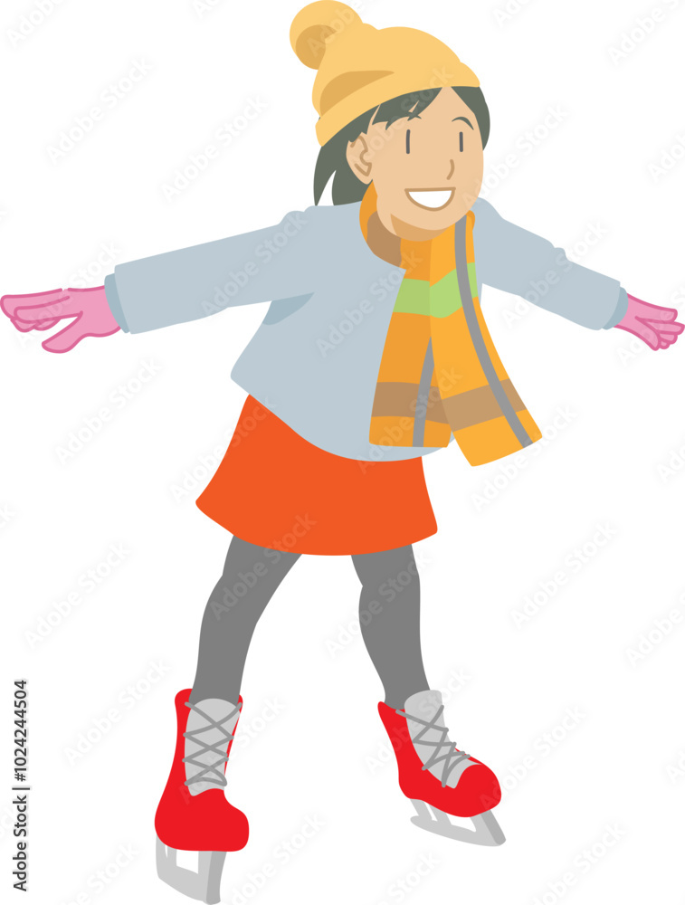 アイススケートをする少女 アイススケートをする少女
