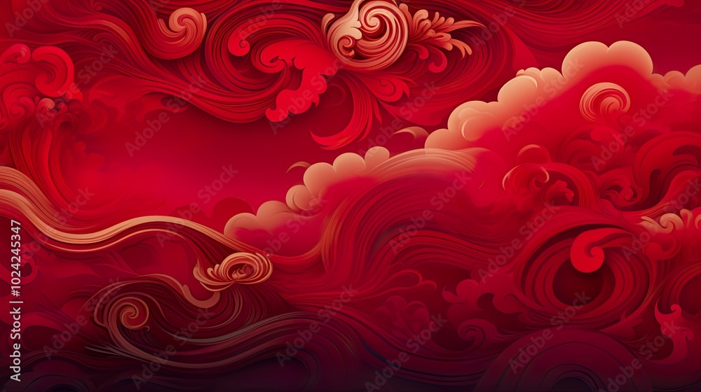 Chinese traditional Background design with abstract pattern in red Background Chinese red textured pattern Chinese traditional Background design with abstract pattern in red Background Chinese red textured pattern