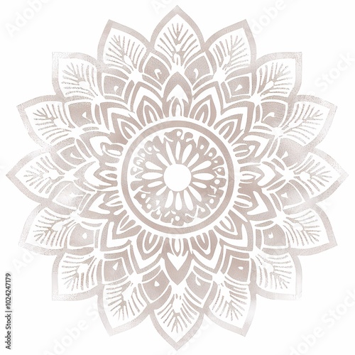 Elegant Minimalist Floral Mandala Design with Fine Lines