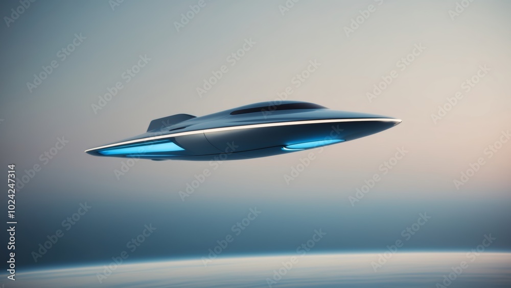 Mysterious alien spacecraft hovering over earth. Mysterious alien spacecraft hovering over earth.