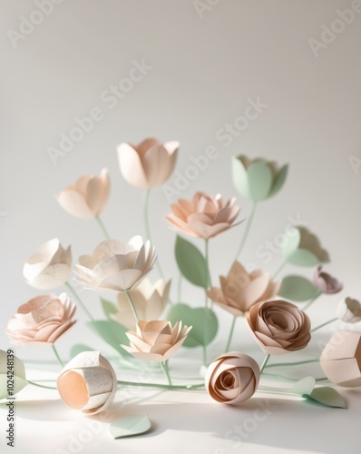 Playful Paper Craft Flowers for Mother's Day Celebration. photo