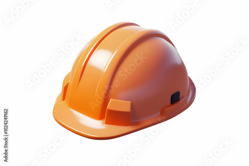 Orange Construction Hard Hat 3D Render