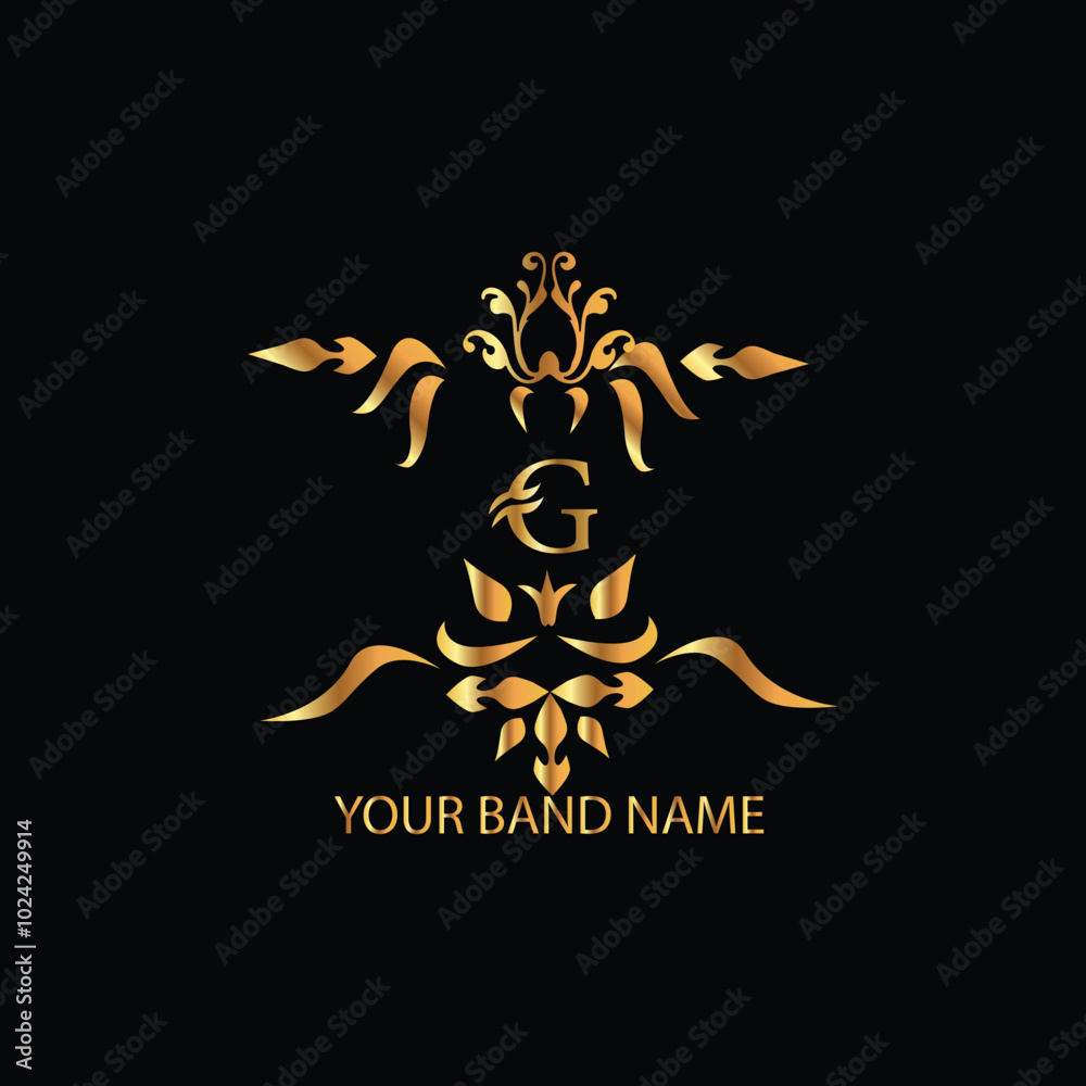 Obraz premium creative initial g latter logo design with modern business vector template, luxury g latter logo , creative isolate g monogram latter logo , crow logo , royal logo with golden color and new design