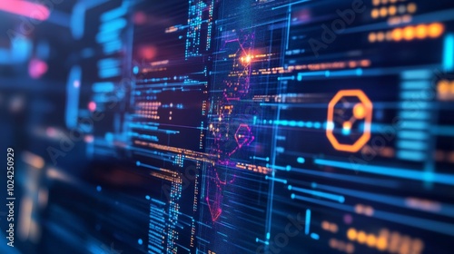 A close-up of a machine learning algorithm running on a computer, showing model accuracy and predictive analytics.