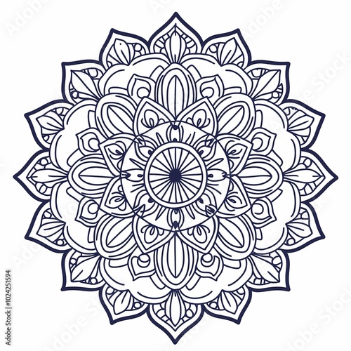 Delicate Minimalist Floral Mandala Design