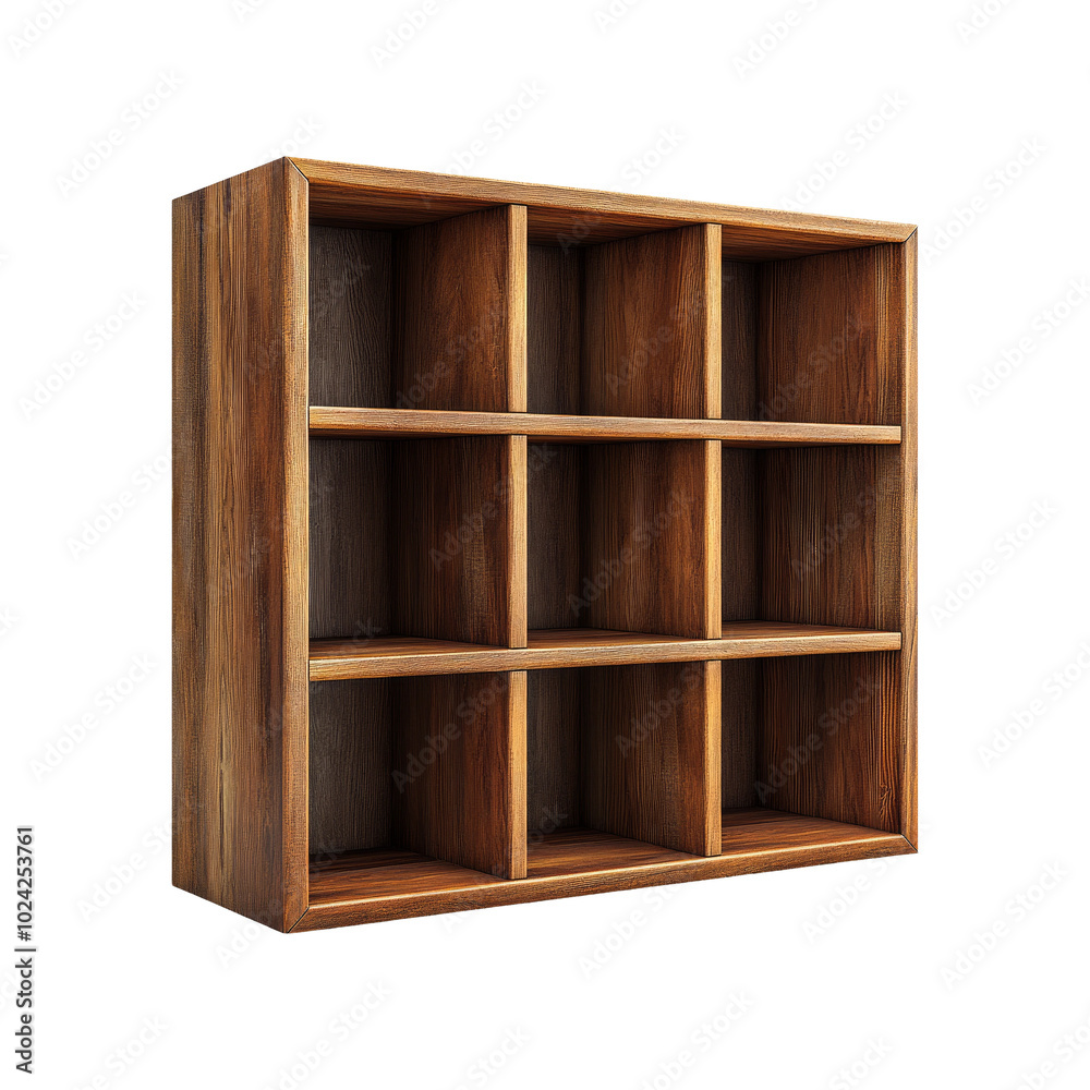 Isolated Wooden Shelf with Transparent Background Isolated Wooden Shelf with Transparent Background