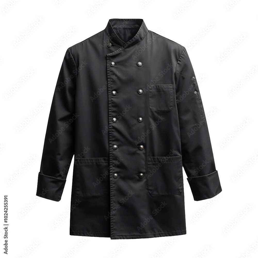 Black Chef Coat on Transparent Background Black Chef Coat on Transparent Background