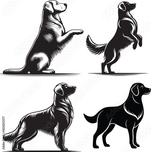 set of silhouettes of animals