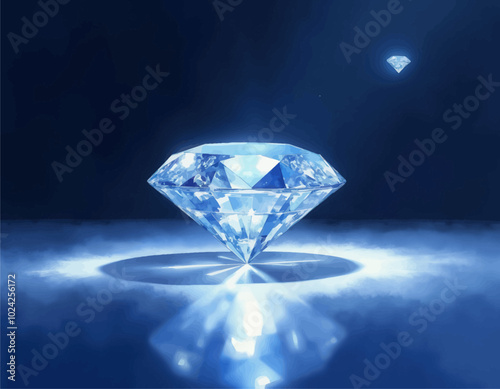 Blue Diamond on Blue Background
