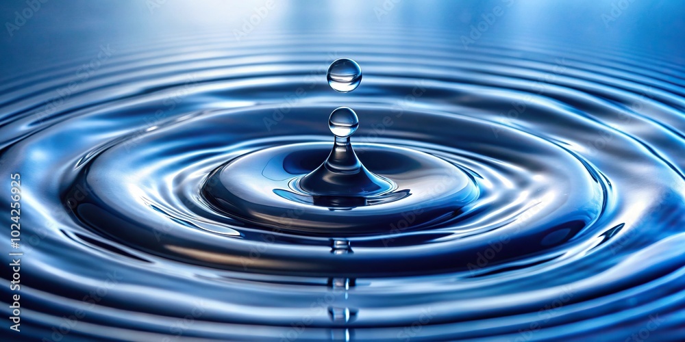 Water drop creating concentric circles in water Water drop creating concentric circles in water