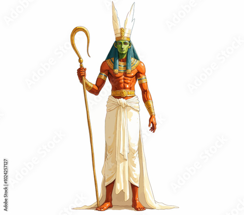 Egyptian God with Crook and Flail 
