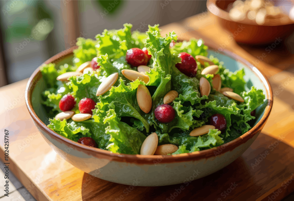Green Salad with Almonds and Cranberries
Green Salad with Almonds and Cranberries