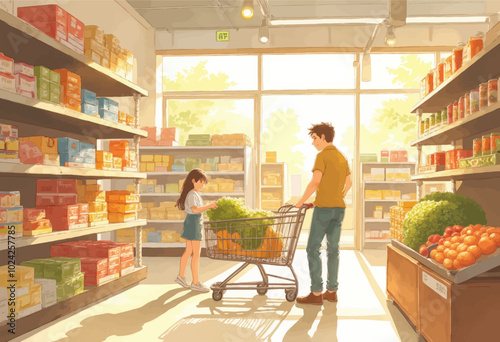 Grocery Shopping with Dad  
