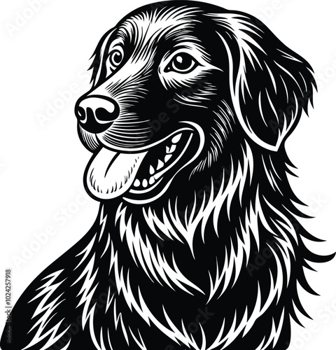 Golden Retriever vector silhouette illustration design.