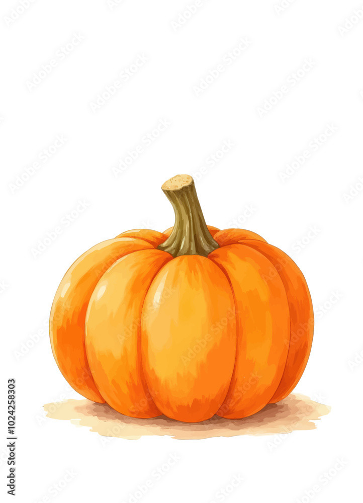 Obraz premium Orange Pumpkin on White Background 