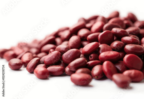 Red Kidney Beans on White Background  
