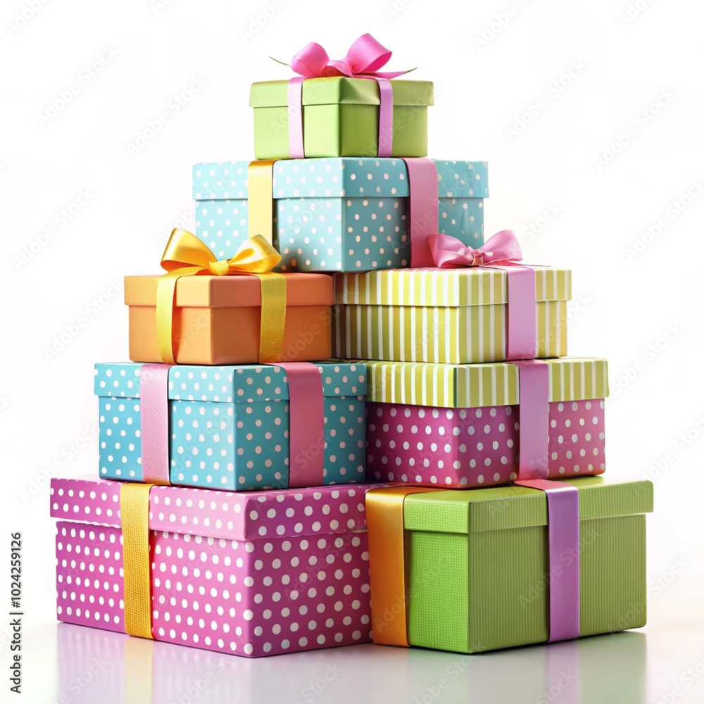 Obraz premium birthday gift box in a white background