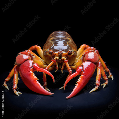 Vibrant Red Lobster Close-Up on Dark Background