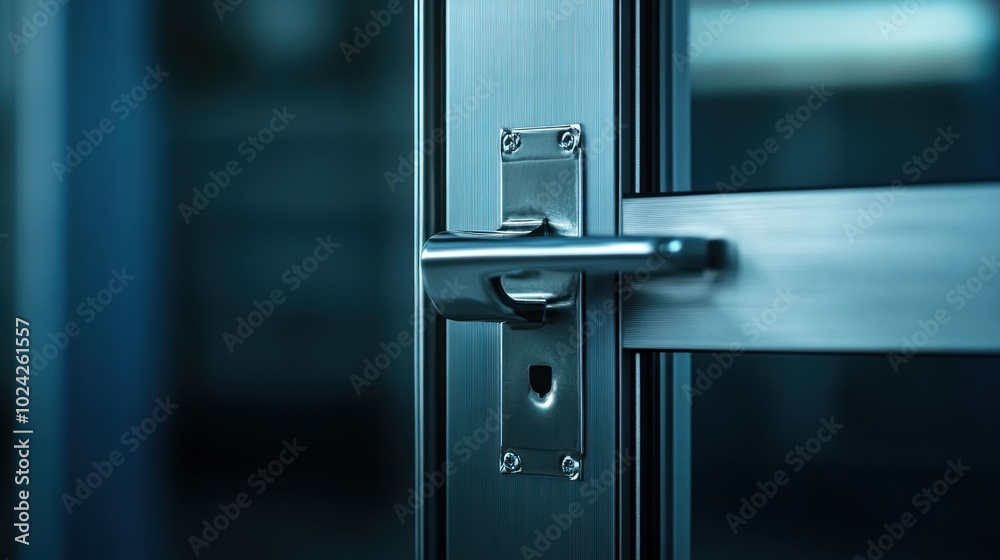 A close-up of a modern door handle and lock mechanism, emphasizing security and design. A close-up of a modern door handle and lock mechanism, emphasizing security and design.