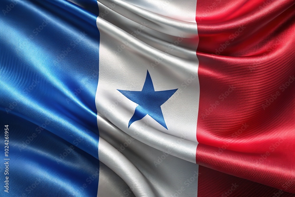 Realistic 3D Render of Waving Panama Flag with Detailed Fabric Texture for Product Photography Realistic 3D Render of Waving Panama Flag with Detailed Fabric Texture for Product Photography