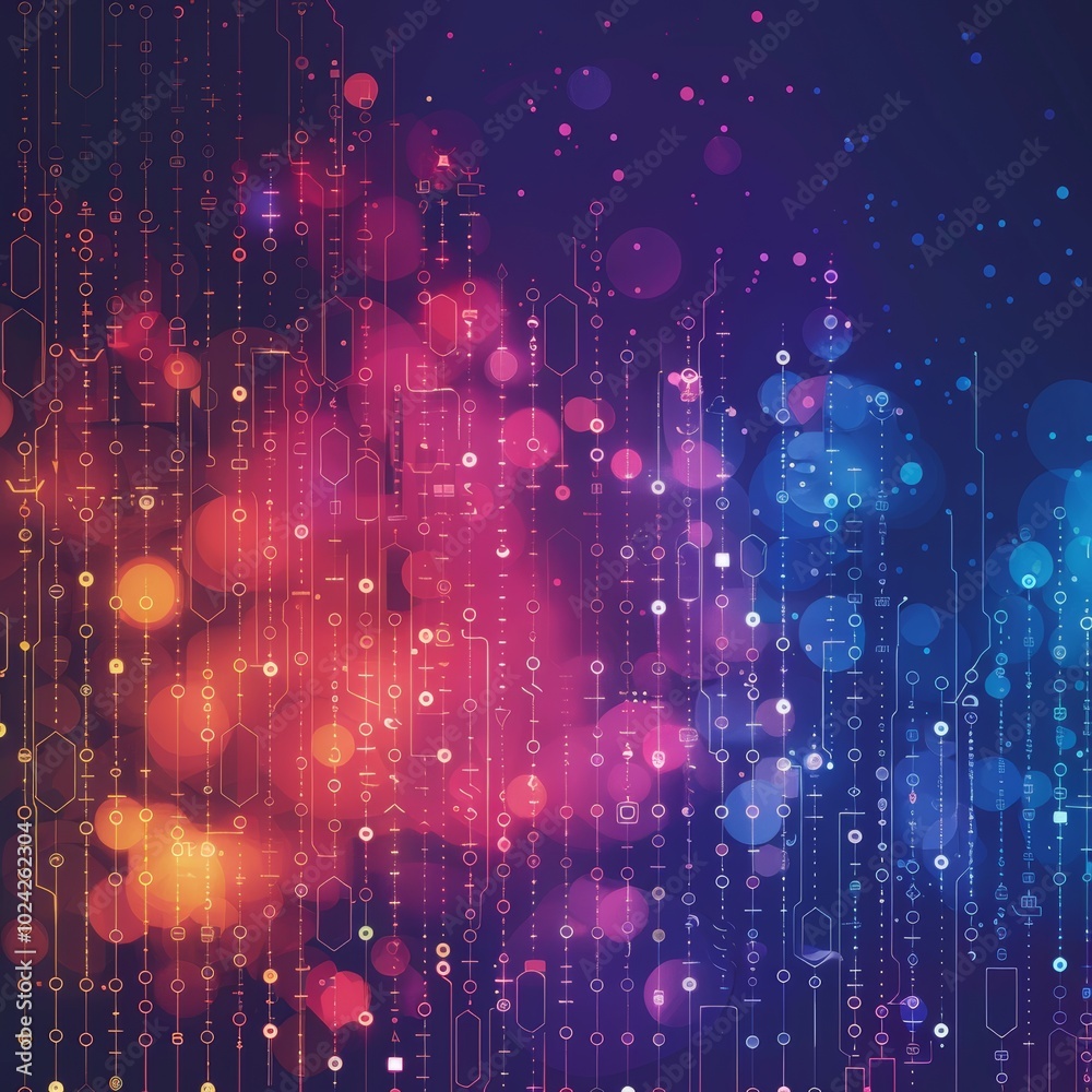 Obraz premium Colorful backdrop illustrating cybersecurity measures.