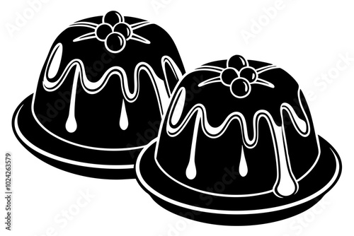  toffee pudding silhouette vector