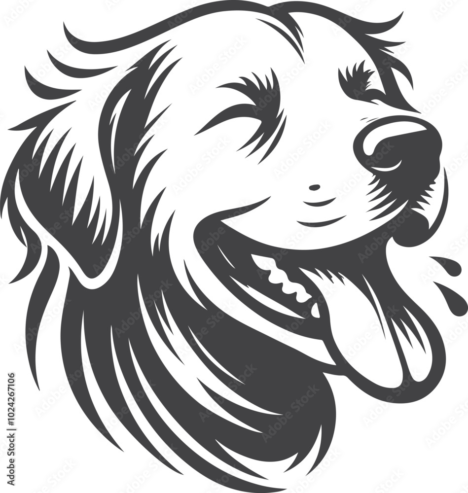 Fototapeta premium Golden Retriever vector silhouette illustration design.