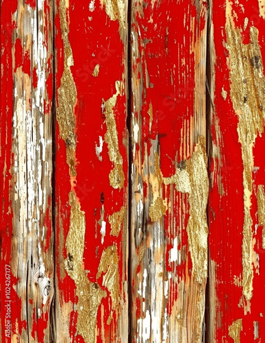 Red Gold Rustic Distressed Wood Background
