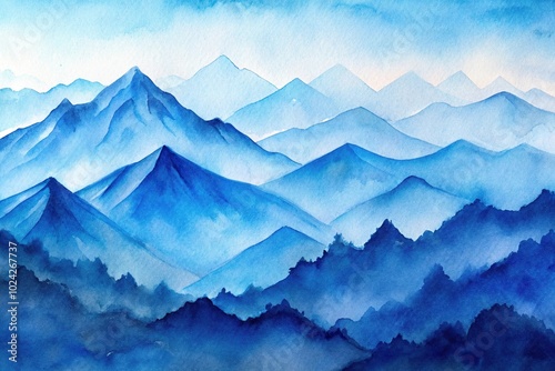 watercolor mountain painting