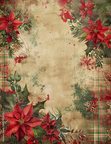 Shabby Chic Christmas Tartan Background