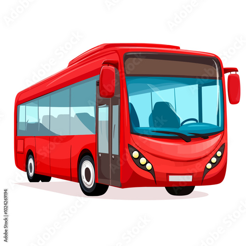 red bus isolated
