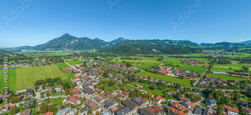 Ausblick auf die Region um die Gemeinde Oberaudorf in den bayerischen Voralpen im Sommer photo