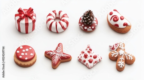 verschiedenes weihnachts gebÃ¤ck isoliert auf weiss