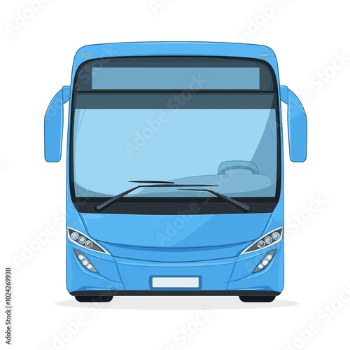 blue bus isolated on white