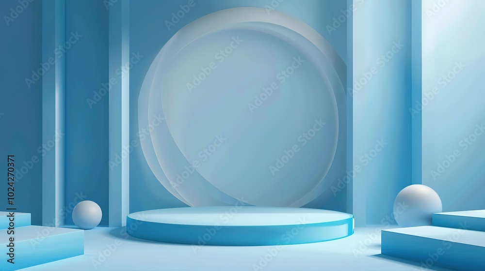 Abstract Geometry Blue Background Podium - a striking and contemporary visual. The blue background and geometric shapes create a dynamic and artistic atmosphere. Abstract Geometry Blue Background Podium - a striking and contemporary visual. The blue background and geometric shapes create a dynamic and artistic atmosphere.