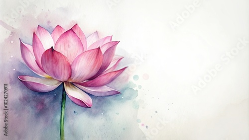 watercolor painting of an elegant lotus flower