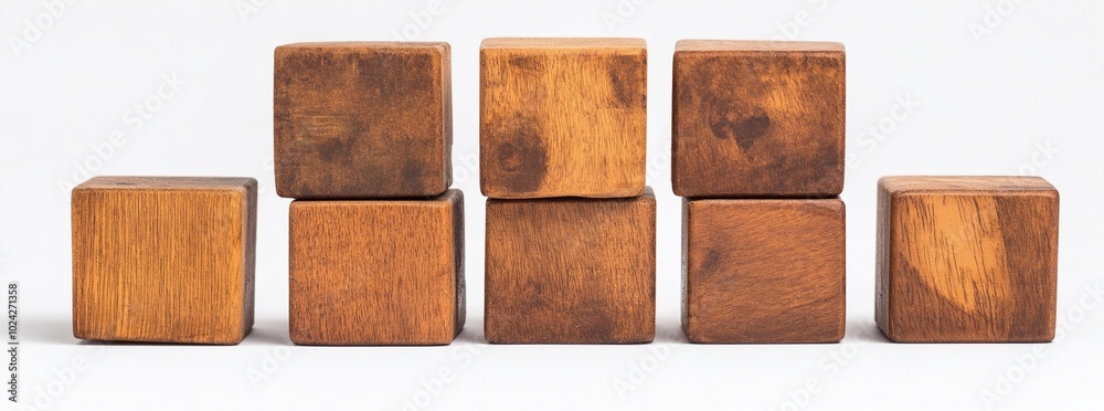Wooden cubes isolated on white background, natural material, wood texture, block, simple design, minimalism, organic, rustic, eco-friendly, wooden product, craftsmanship. Wooden cubes isolated on white background, natural material, wood texture, block, simple design, minimalism, organic, rustic, eco-friendly, wooden product, craftsmanship.